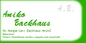 aniko backhaus business card